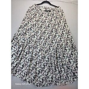 NWT natural Life Maxi Skirt XL Floral Tiered Ruffle Boho Hippie Cottagecore